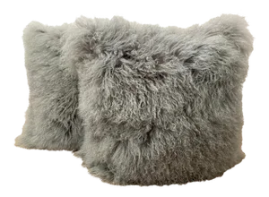 Mongolian Lamb Fur Pillow Covers - a Pair
