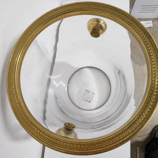 Hollywood Regency French Glass & Brass Champagne Bucket | Vintage Ice Bucket Wine Cooler For Sale - Image 9 of 9