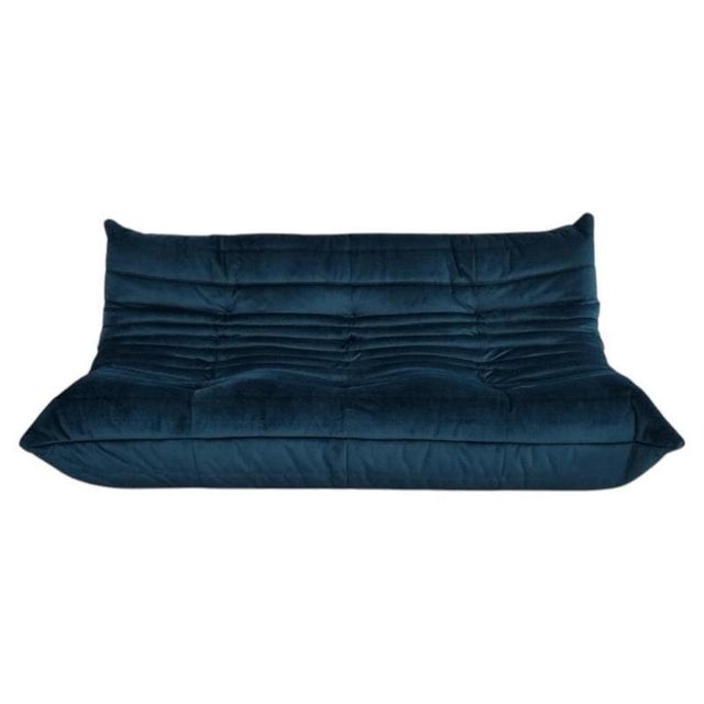 2000 - 2009 Togo 3-Seater Sofa in Teal Velvet by Michel Ducaroy for Ligne Roset For Sale - Image 5 of 7