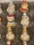 Cute set of 24 small Christmas ornaments figurines Handpainted Mercury glass.