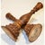 Pair Of Handcrafted In Traditional Style Carved Mango Wood Candlestick Holders. These mango wood candlesticks are perfect...