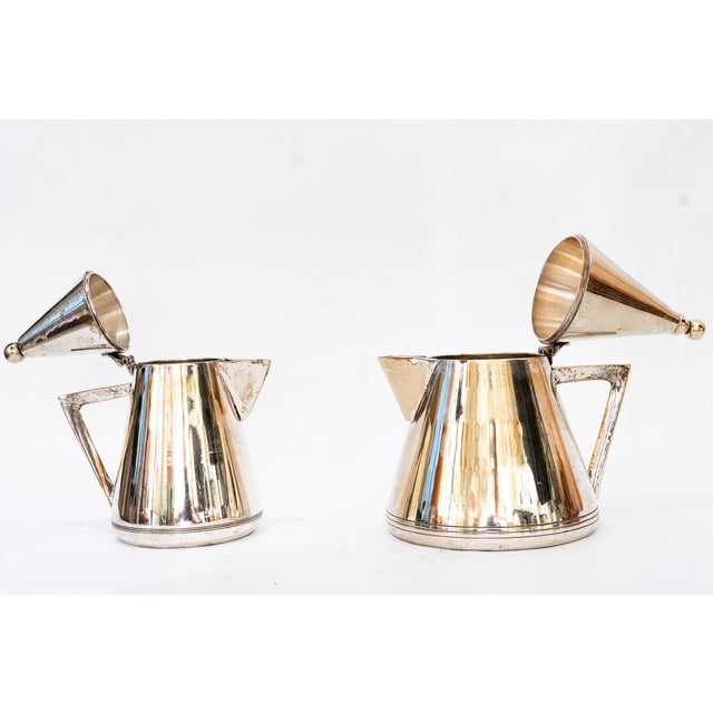 Art Deco Silvered Brass Cans, 1920s, Set of 4 For Sale - Image 4 of 10