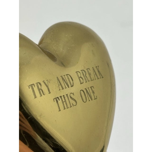 Mid-Century Modern "Try and Break This One", Mid-Century Alexander Sheilds Brass Heart Paperweight For Sale - Image 3 of 16