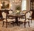 Solid wood, heavy dining chairs with cream upholstery. Upholstery is in excellent condition, with Guardsman fabric...