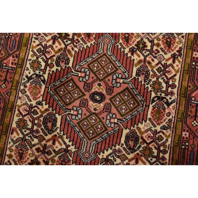 2000 - 2009 Hamedan Rug 2’8” X 4’1” Ivory Wool Vintage Tribal Hand-Knotted Carpet For Sale - Image 5 of 10