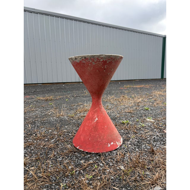 Red Willy Guhl 1960s Diabolo Hourglass Planter For Sale - Image 8 of 11