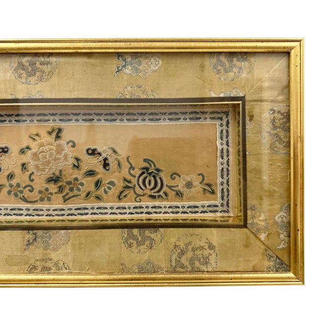 Chinese Late 19th Century Pair of Framed Antique Chinese Silk Embroidery Panels For Sale - Image 3 of 14