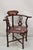 Vintage Chinese Carved Hardwood Corner Lounge Chair with Mother of Pearl Inlay. Item features impressive mother of pearl...