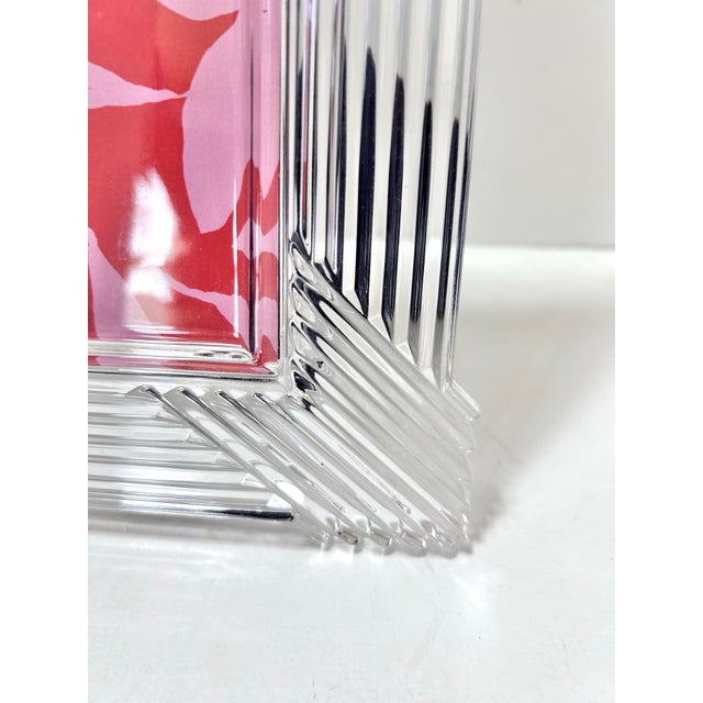 Vintage Heavy Cut Glass Picture Frame – Art Deco Fluted Crystal Tabletop Frame For Sale - Image 4 of 9