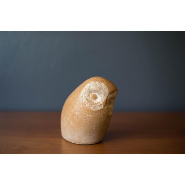 Mid Century Modern Cast Stone Owl Sculpture by Islay Grimes For Sale - Image 4 of 8