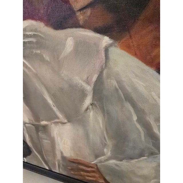 Vintage Mid Century Modern Signed Painting Harlequin Jester For Sale - Image 11 of 11