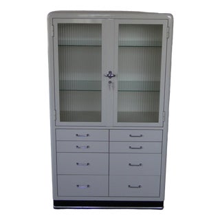 Medical Cabinet with Drawers and Metal Display Case by Baisch, 1960s For Sale