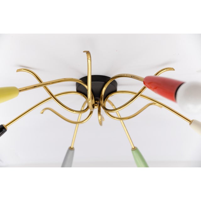 Mid-Century Modern Brass 6-Armed Sputnik Lamp, 1950s For Sale - Image 15 of 18