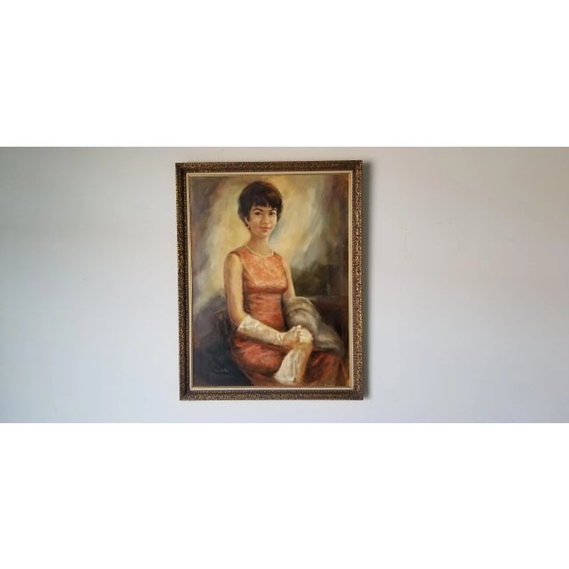 1960's Iris Cutler Oil Portrait Painting For Sale - Image 13 of 13