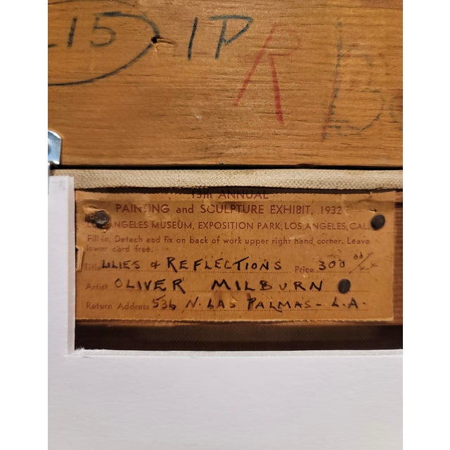 Oliver Milburn - Water Lilies - 1920s Impressionist - Oil Painting For Sale - Image 11 of 12