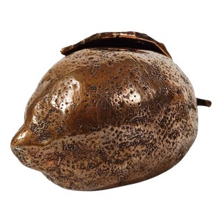 Sculptural Amalfi Coast Lemon Paperweight in Cast-Brass, 1970s For Sale
