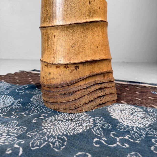 Bamboo Ikebana Stand with Ni-Ju-Giri Vase, 1930s For Sale - Image 11 of 15