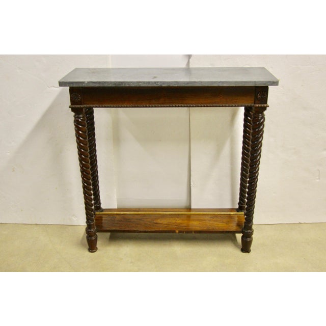 Reclaimed Marble Top Narrow Console Table Chairish