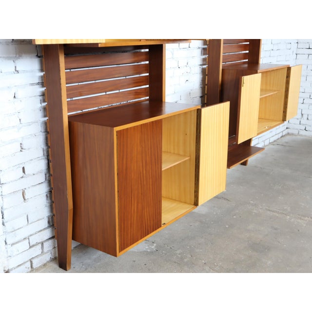 1950s Mid-Century Italian Teak Floor-to-Ceiling Wall Units, 1950s, Set of 2 For Sale - Image 5 of 16