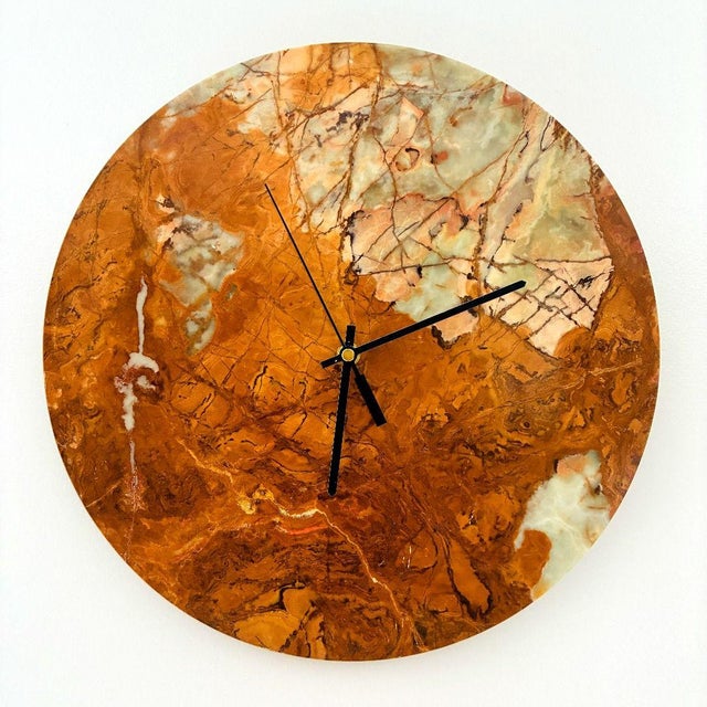 Gemstone Brown Onyx Wall Clock by Forzini For Sale - Image 7 of 7