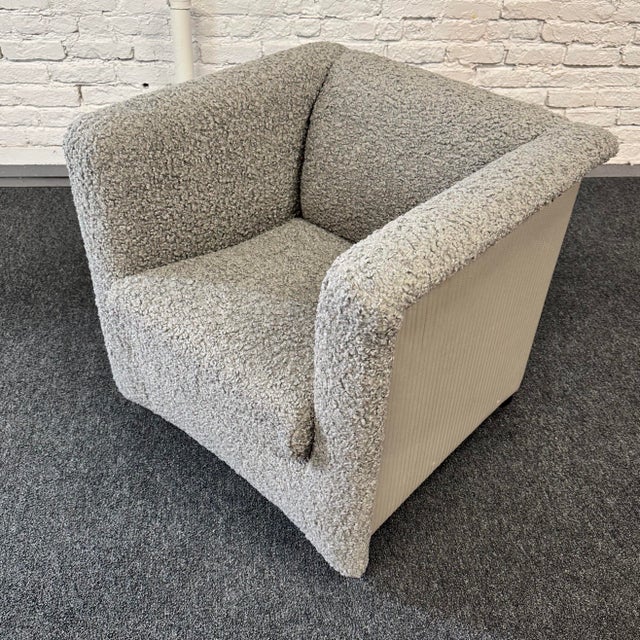 Textile Vintage Leather & Boucle Club Chair by Paolo Piva for Whittmann For Sale - Image 7 of 11