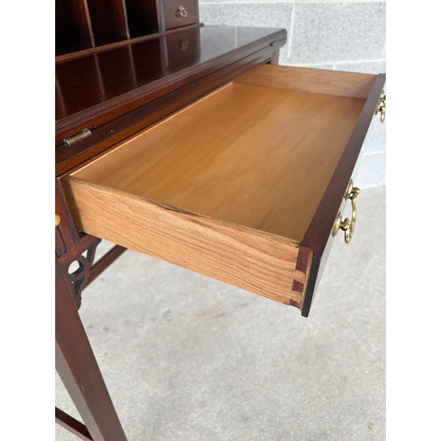 Wood Tradition House Collection Georgian Style Cherry Tilt Top Writing Desk For Sale - Image 7 of 12