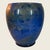 Abstract Abstract Blue & Gold Reverse Painted Deco Vase For Sale - Image 3 of 6