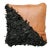 Handmade Geometric Shag Leather Decorative Pillow - Desert Sand & Black 18 X 18" Inches For Sale
