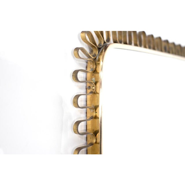 1950s Brass Wall Mirror, Italy, 1950s For Sale - Image 5 of 16