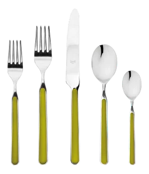 Mepra Fantasia 5-Piece Flatware Set, Olive Green