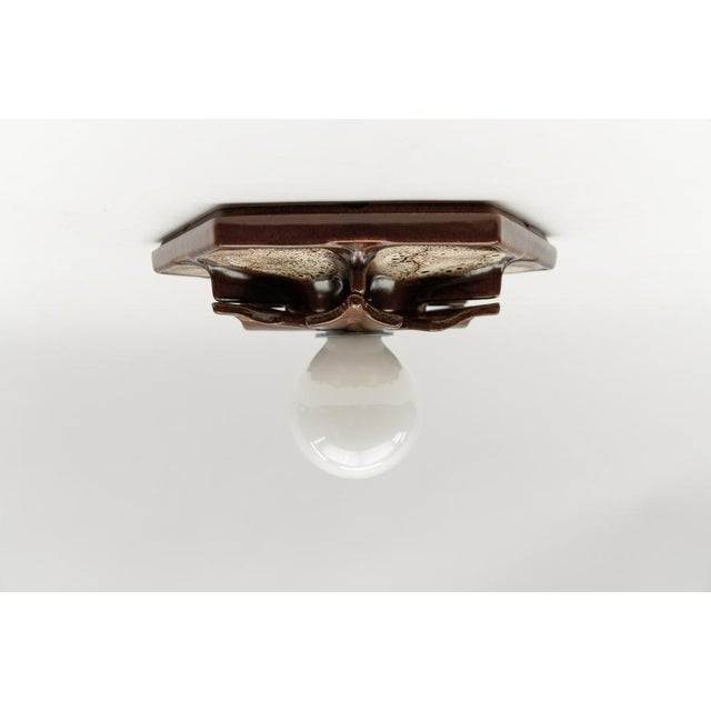 Ceramic Brown Wall Lights, Germany, 1970s, Set of 7 For Sale - Image 6 of 14
