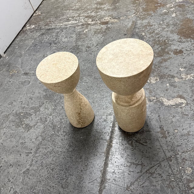 Stone Noir Architect Side Table Style "A" + "B", Set of Two For Sale - Image 7 of 12