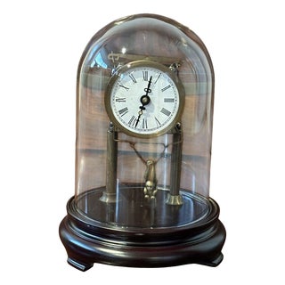 Skeleton Clock in Case with Swinging Monkey Pendulum For Sale