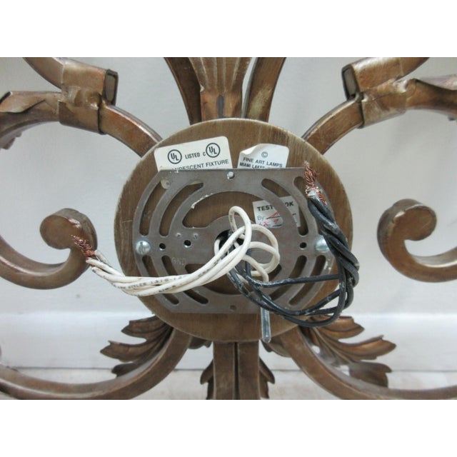1990s Fine Art Lamps French Regency Wrought Iron Acanthus Leaf Wall Sconce Lamp A For Sale - Image 11 of 11