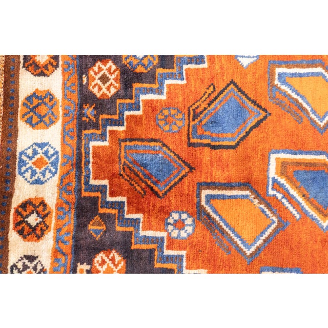 Antique Hand-Knotted Persian Qashqai Rug 4'9" X 8'2" For Sale - Image 15 of 15
