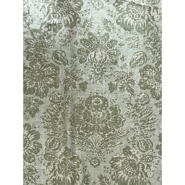 French Country Vintage Braemore Fabrics Sage Green Linen Blend Floral Performance Upholstery Fabric — 6 Yards For Sale - Image 3 of 13