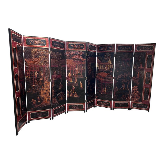 Eight Panel Chinoiserie Wall Divider Chairish