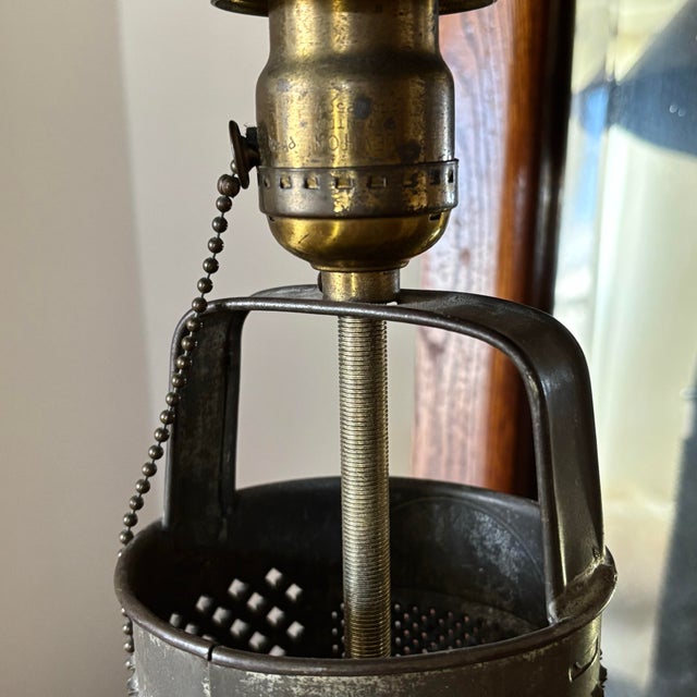 Primitive Table Lamp - Irvin's Country Tinware Kettle Black For Sale - Image 9 of 12