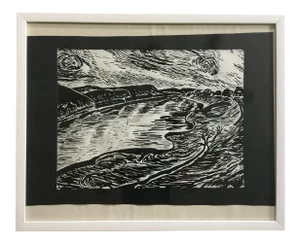 1960s “Palma De Mallorca” Black and White Pencil Drawing by Peter Keil, Framed