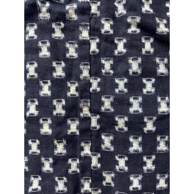 Rare Japanese Woven Ikat Child Kimono Nemaki For Sale - Image 10 of 16