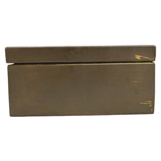 Metal Vintage Jade Snow Wong Butterfly Enameled Brass Ring Box Signed C1950 For Sale - Image 7 of 10