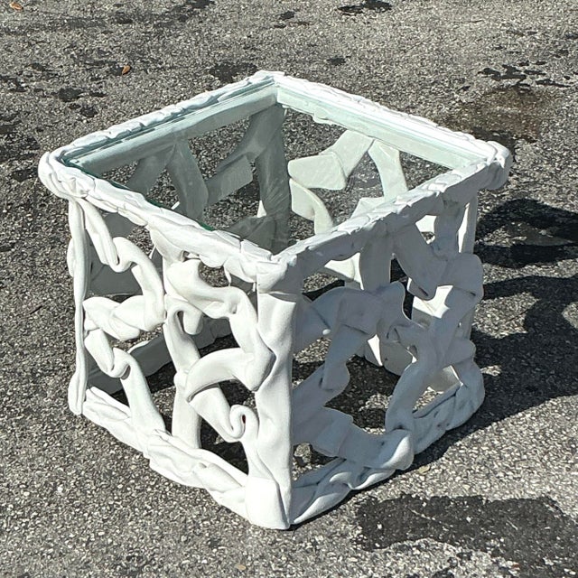 Vintage Boho Ribbons Side Table After Tony Duquette For Sale - Image 9 of 9