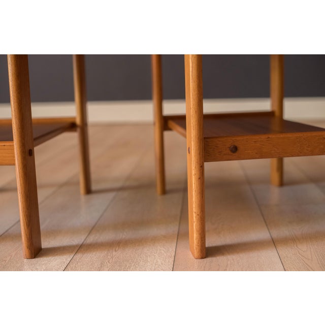 Danish Modern Pair of Two-Tier Teak Serving Cart End Tables by BRDR Furbo For Sale - Image 16 of 16