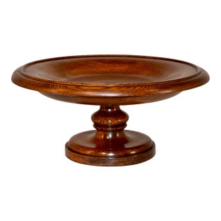 19th Century English Oak Turned Compote For Sale