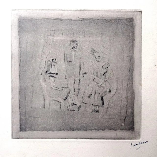 Jules Pascin, Noblesse Magache, beautiful and rare aquatint, dry-point and soft varnish with incrustations in Arches...