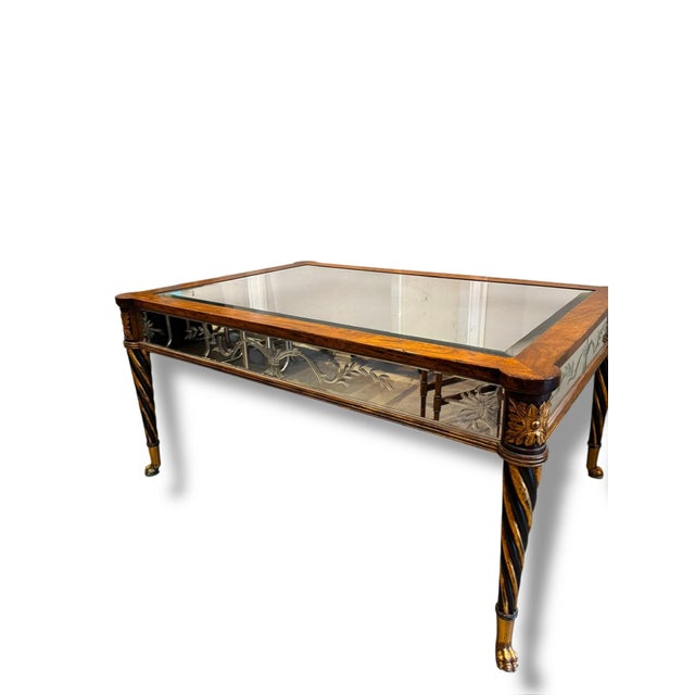 Mirrored Coffee Table With Feet For Sale - Image 4 of 7