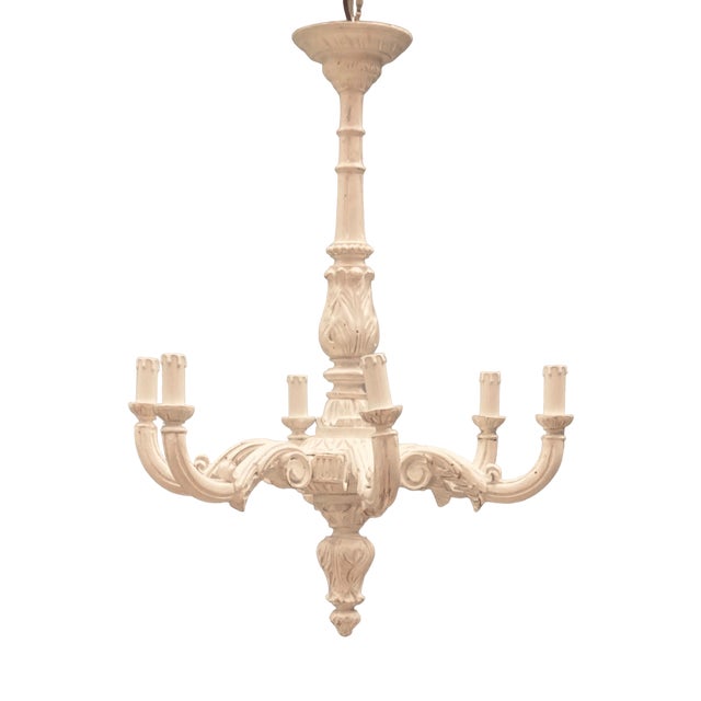 Florence Chandelier in Wood, 1960s For Sale