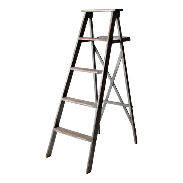 Vintage Wooden Painter's Ladder For Sale