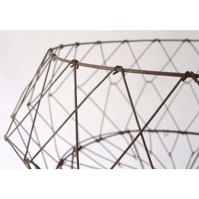 Vintage Collapsible Metal Wire Laundry Basket For Sale In San Francisco - Image 6 of 15