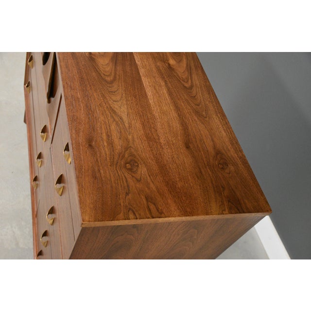 Brown Refinished Broyhill Brasilia Magna Dresser Credenza For Sale - Image 8 of 12